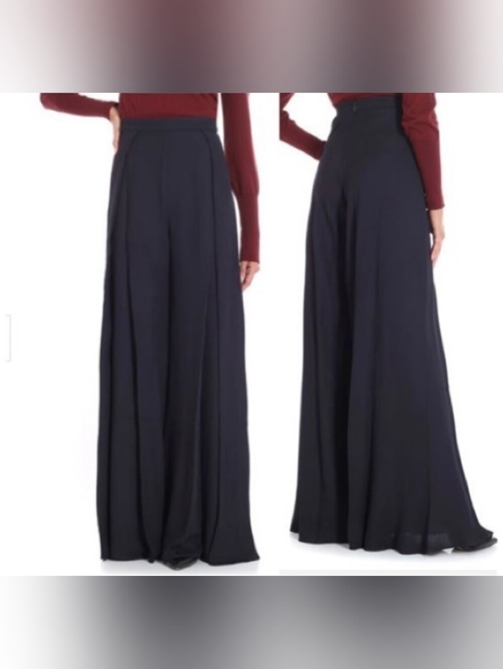 Jacquemus le souk wide leg dark blue trousers size 40